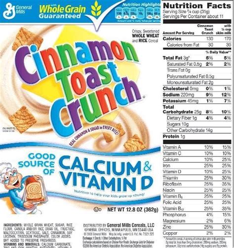 Cinnamon Toast Crunch Nutrition Facts Label Besto Blog