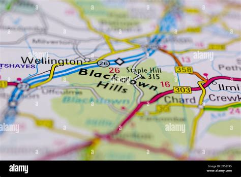 Blackdown hills map hi-res stock photography and images - Alamy