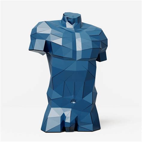 Man Torso Papercraft Sculpture 3d Papercraft Man Torso Etsy