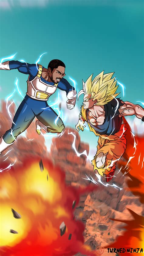 Dragon Ball Custom Drawing The Epic Battle Between Vegeta And Goku