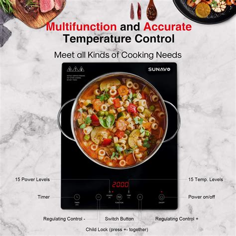 Sunavo Portable Induction Hob W Sensor Touch Induction Cooker With