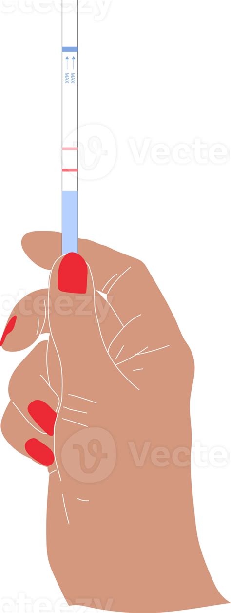 Illustration Of Hand Holding Positive Pregnancy Test Hand Drawn Style