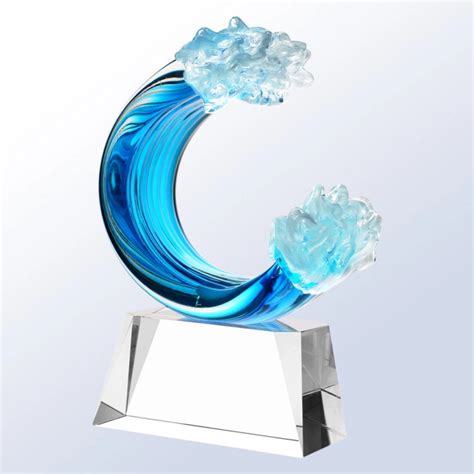 Tidal Surge Glass Award - Glendora Trophy