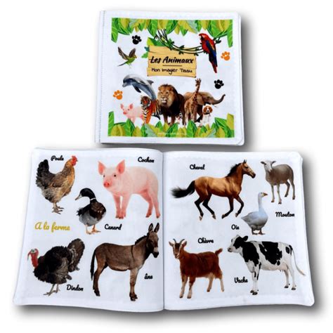 Mini Livre Imagier Tissu Les Animaux Livre Photo Tissu B B Enfant