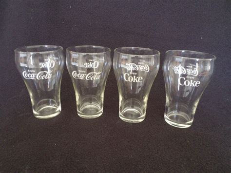 Lot Of Vintage Coke Coca Cola Fountain Glass Oz Wavy Glass Nos