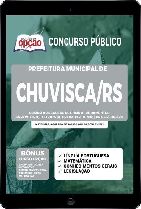 Apostila Prefeitura De Chuvisca RS Em PDF Comum Aos Cargos De