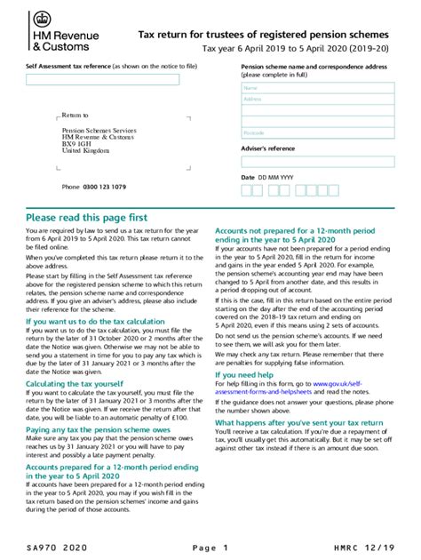 UK HMRC Form SA970 2020 2022 Fill And Sign Printable Template Online