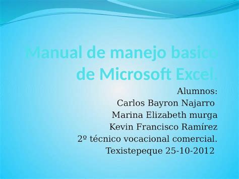 Pptx Manual De Manejo De Microsoft Excel Dokumen Tips