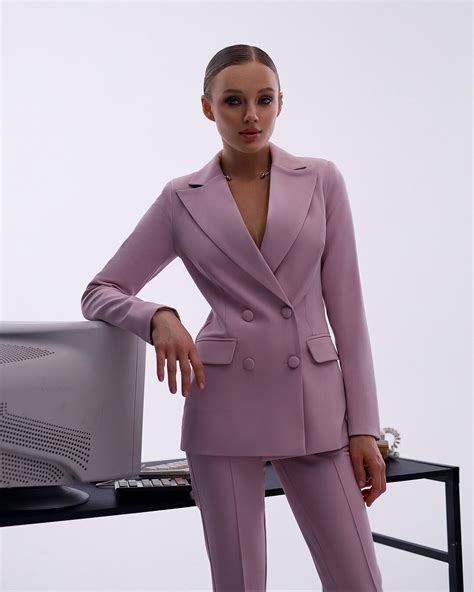 Dusty Pink Pantsuit For Women Pinky Blazer Trouser Suit For Women