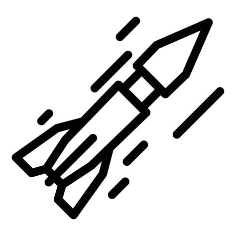 Short Range Ballistic Missile Icon Outline Style Vector Art