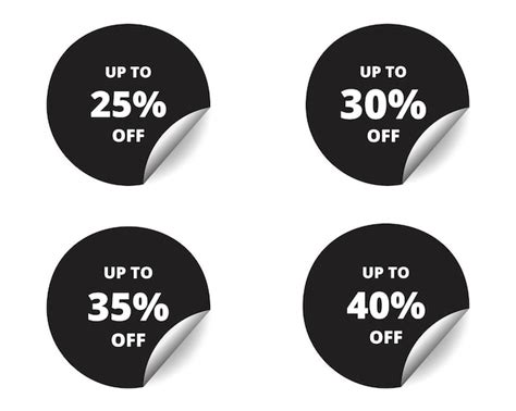 Premium Vector 25303540 Percent Off Round Sticker Sign Circle Sticker