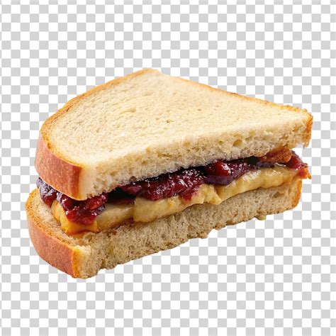 Premium PSD | Peanut butter and jelly sandwich isolated on transparent