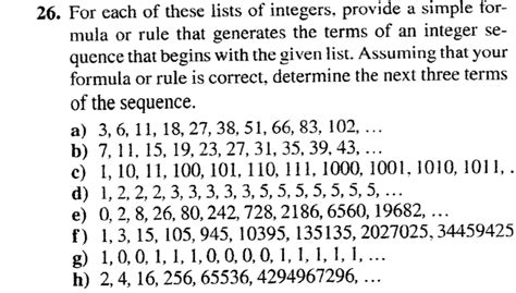 Solved 26 For Each Of These Lists Of Integers Provide A