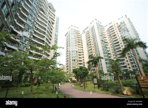 China Guangdong Province Guangzhou Park And High Rise Apartments