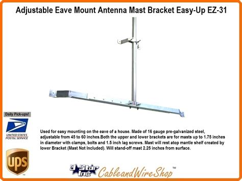 Eave Mount Antenna Mast Bracket Adjustable