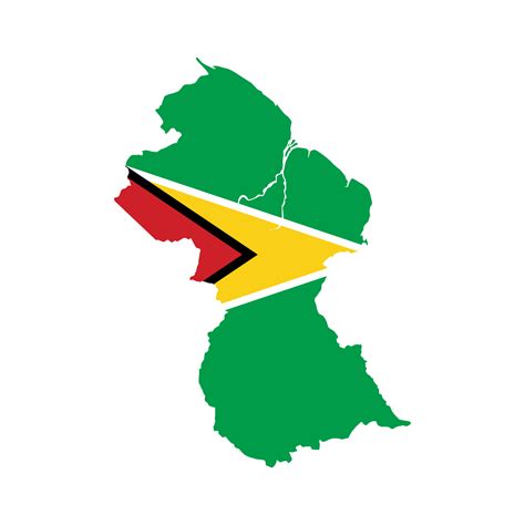 Map of Guyana with flag.Flag map of Guyana 45356737 PNG