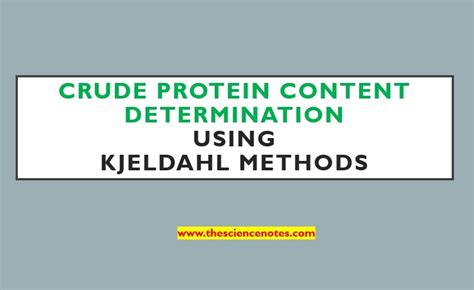 Crude Protein Content Determination By The Kjeldahl Method The