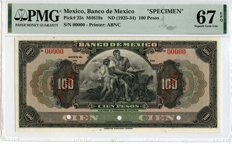 Banco De Mexico Pesos Nd Pmg Superb Gem Unc Epq Pick