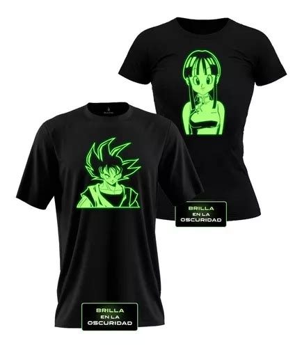 Playera Pareja Brilla Obscuridad Goku Milk Novios Anime En Venta En