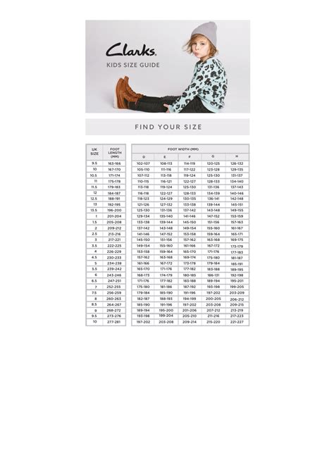 Children's Shoe Size Chart - Clarks Download Printable PDF | Templateroller