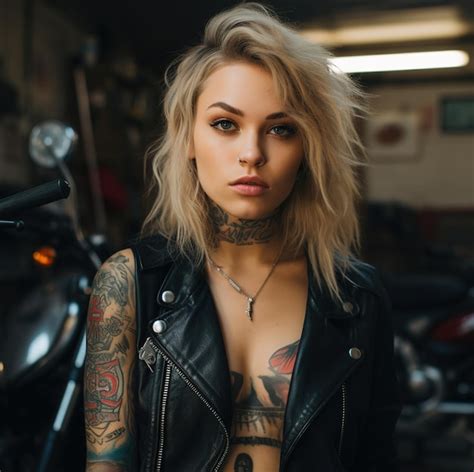 Premium Photo A Woman With Tattoos On Her Arms And A Tattoo Of A