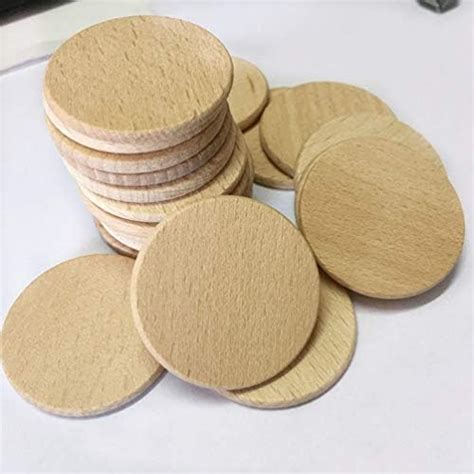 200 Pieces Unfinished Wood Slices Round Disc Circle Wood Pieces Wooden