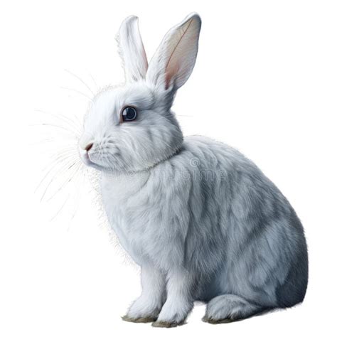 White Rabbit With Blue Eyes Sitting Stock Illustration Illustration