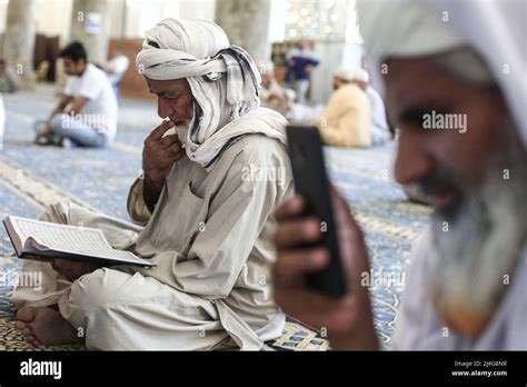 Baghdad Iraq 15th Apr 2022 Iraqi Men Read Quran In Sheikh Abdul Qadir Al Jilani Mosque