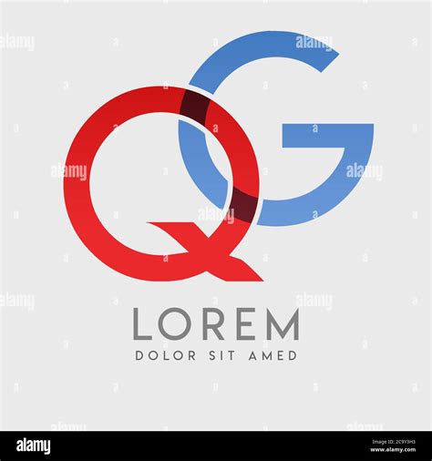 QG Logo Letters With Blue And Red Gradation Stock Vector Image Art