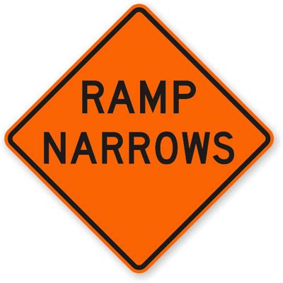 Ramp Narrows Traffic Sign - W5-4, SKU: X-W5-4