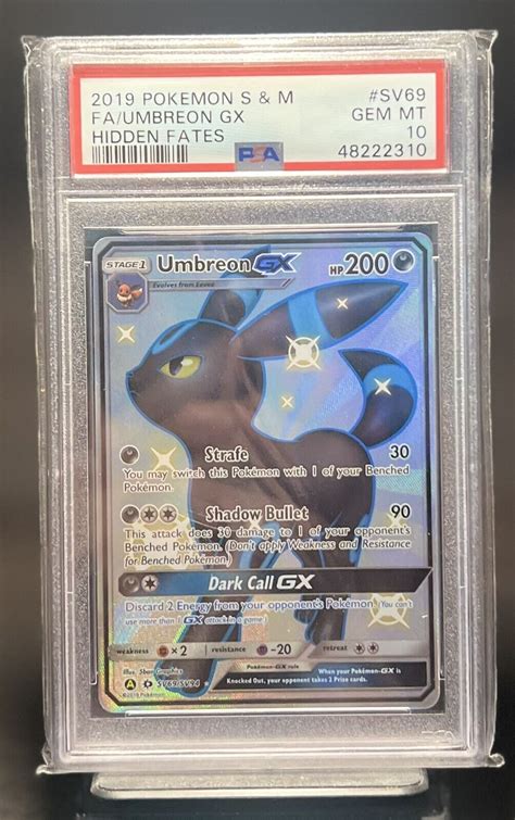 Pokemon Sun And Moon Hidden Fates Umbreon Gx Full Art Psa Sv