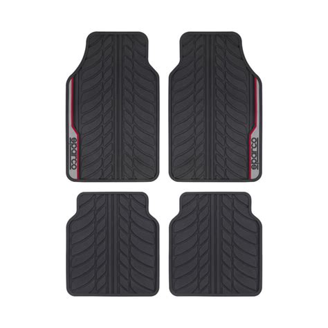 Jeu Complet De Tapis Universels En PVC SPARCO Noir Et Rouge Norauto