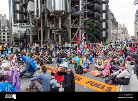 London Uk Rd Sep Protesters Are Seen Seated In The Road