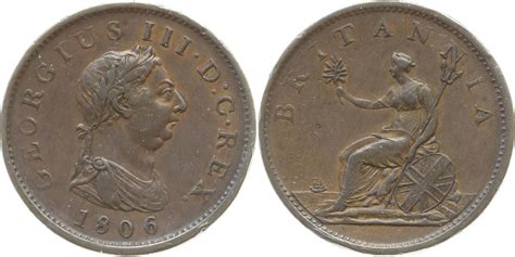 Großbritannien Penny 1806 George III 1760 1820 Sehr schön