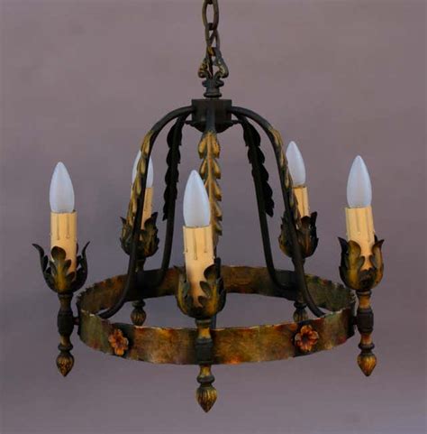 Classic Five Light Antique Spanish Revival Chandelier At 1stdibs