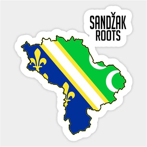 Sandzak Roots, Sandzak map, sandzak - Sandzak - Sticker | TeePublic