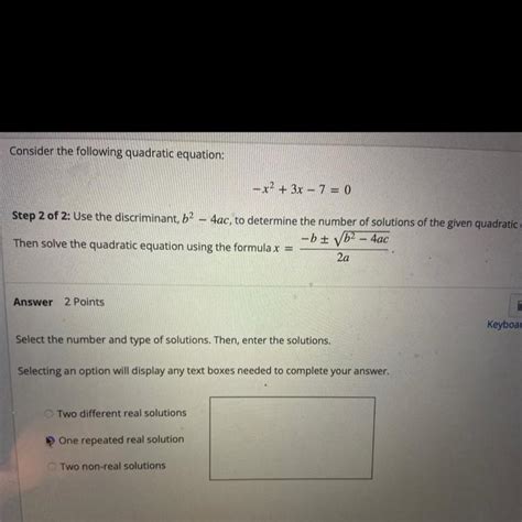 Consider The Following Quadratic Equation Then Solve The Quadratic