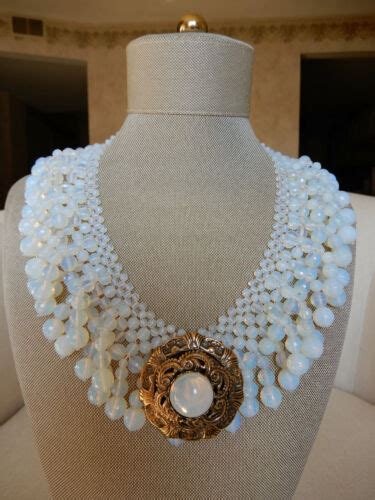 Ooak Coppola E Toppo Style Opaline Glass Bead Collar Necklace