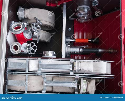 Rescue Fire Truck Equipment Stock Image - Image of hose, compressor ...