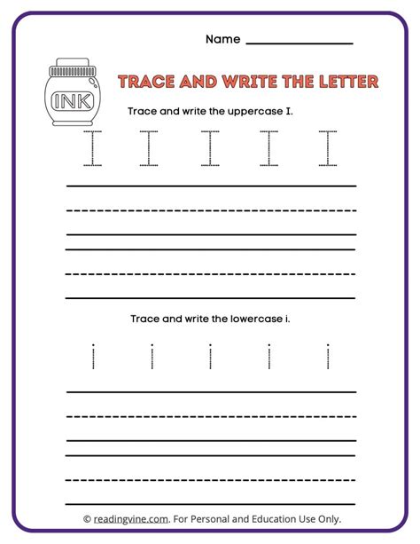 Letter I Tracing Worksheets For Preschool