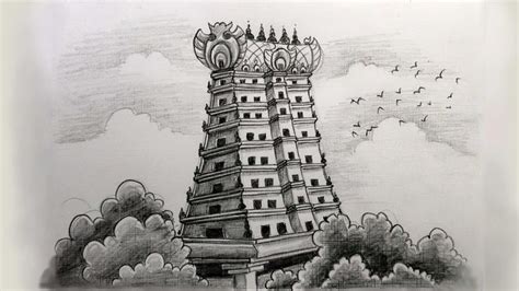 How To Draw Meenakshi Amman Temple Tower