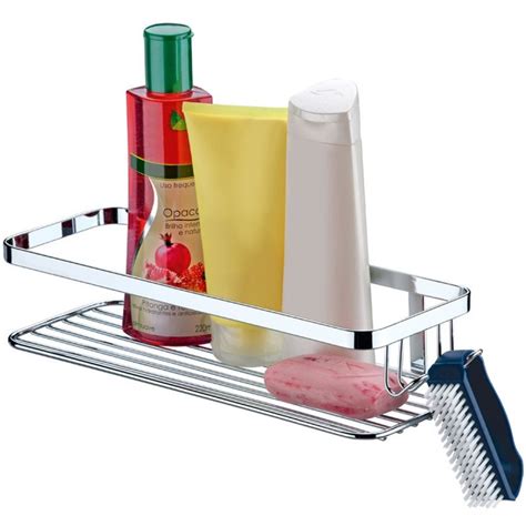 Suporte Para Sabonete E Shampoo - Suporte Em Aço Cromado Para Shampoo Sabonete Parede Cromado ...