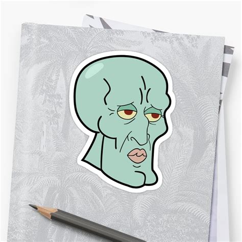 Handsome Squidward Head Stickers By Zelius Redbubble