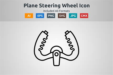 Plane Steering Wheel Vector Outline Icon Graphic by abidehtisham198 ...