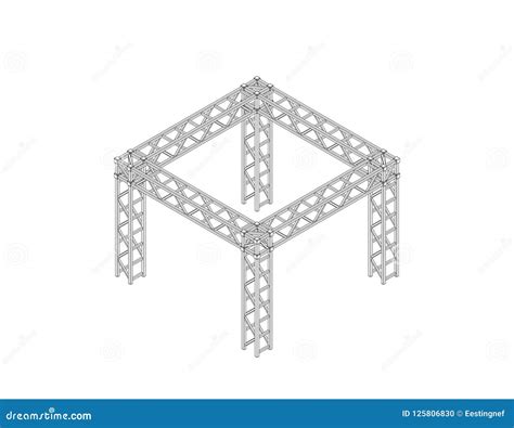 Truss Construction Isolated On White Background Vector Outline Stock