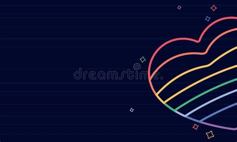 Lgbti Flag In Neon Heart Stock Vector Illustration Of Design 268163140