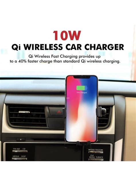 Promate Qi Certified Wireless Car Charger Auto Clamping Qi 5w 7 5w 10w