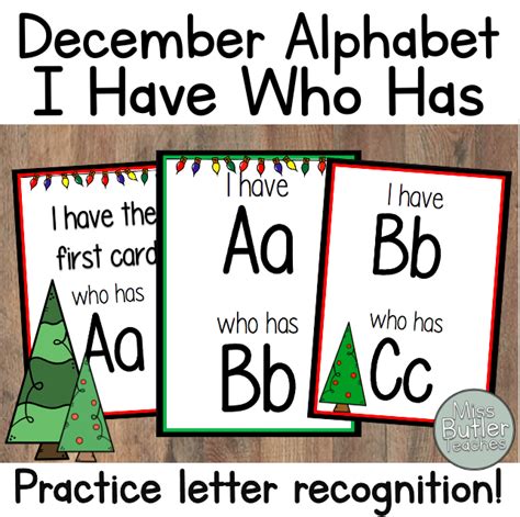 December Winter Alphabet I Have Who Has Game Kindergarten Vpk 1st