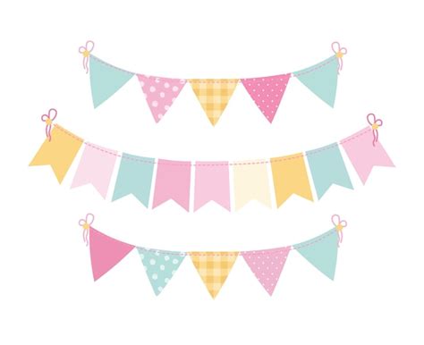 Premium Vector Collection Cute Garlands Party Vector