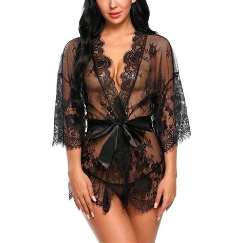 Lingerie érotique en dentelle pour femme YSTP Pyjama érotique en maille